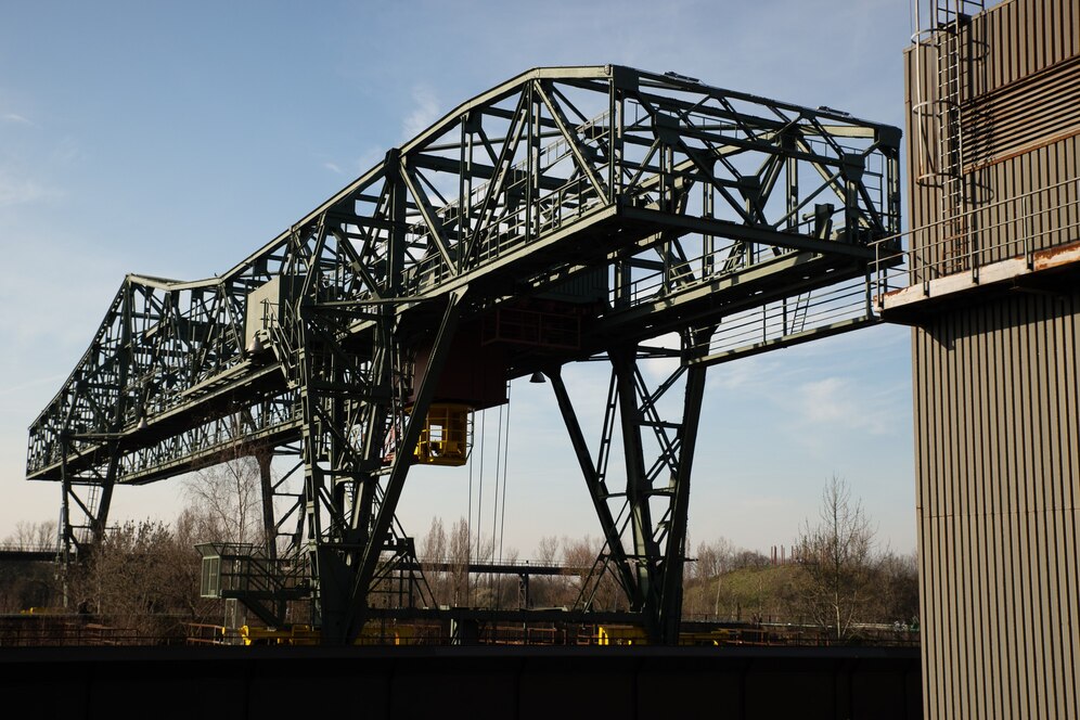 wide shot huge metal structure building with clear blue sky 181624 13576